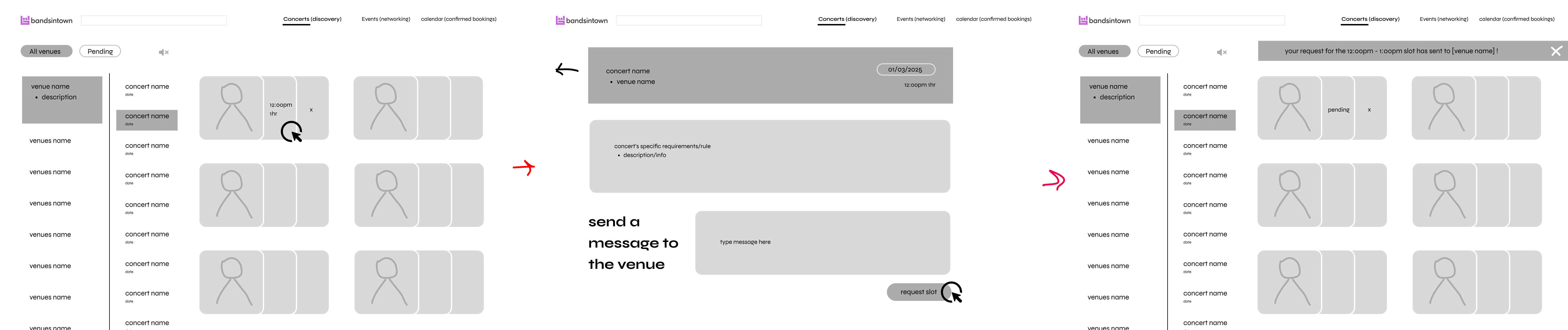 Bandsintown's Early Wireframes